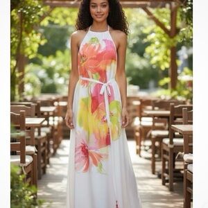 NWT TOMMY BAHAMA XL radiant retreat maxi dress in white multi   -